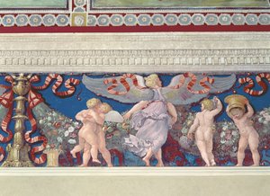 Fregio dalla Camera con Fregio di Amorini (dettaglio di amorini che lottano, 1520s) da Giulio Romano