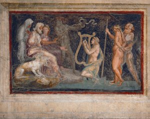 Scena mitologica (affresco) da Giulio Romano