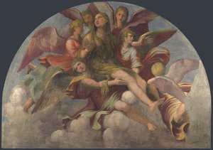 Santa Maria Maddalena portata dagli angeli, ca 1521 da Giulio Romano