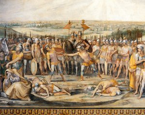 Combattimento tra Orazi e Curiazi, di Giuseppe Cesari, affresco, Sala degli Orazi e Curiazi, Palazzo dei Conservatori, Roma, Regno Romano, Italia da Giuseppe Cesari