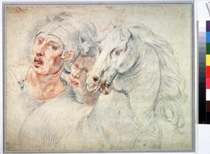 Studio di cavallo e due soldati da Giuseppe Cesari