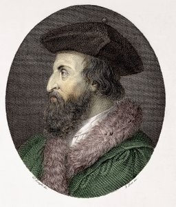 Ritratto del medico, poeta e umanista italiano Girolamo Fracastoro (Hieronymus Fracastorius o Jerome Fracastor) (1478/83-1553) Incisione Collezione Privata da Giuseppe (after) Longhi