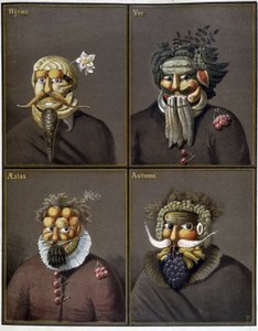 Le quattro stagioni: uomini con teste di verdura alla maniera di Giuseppe Arcimboldo da Giuseppe (style of) Arcimboldo