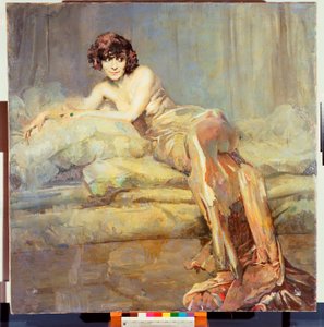 Ritratto di donna in grigio o Maria Melato da Giuseppe Amisani