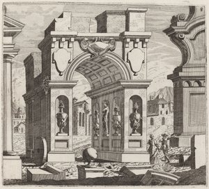 Fantasia architettonica con un arco di trionfo da Giuseppe Antonio Landi