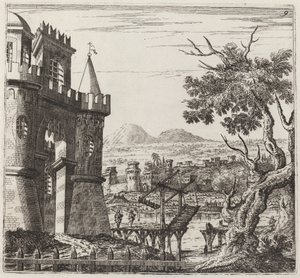 Paesaggio con un Castello e un Ponte Levatoio da Giuseppe Antonio Landi