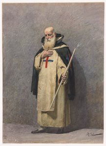Un anziano sacerdote in piedi da Giuseppe Aureli