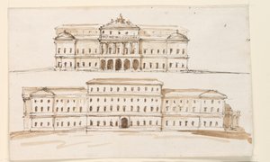 Due elevazioni della parte centrale di un palazzo da Giuseppe Barberi