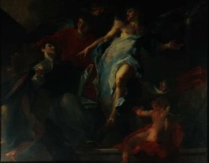 San Tommaso circondato da angeli da Giuseppe Bazzani