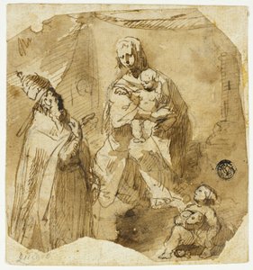 Madonna con Bambino e San Giovanni Battista e Santo Ecclesiastico da Giuseppe Bernardino Bison