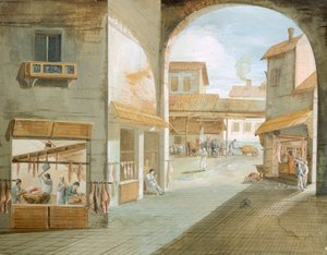 La macelleria, di Giuseppe Bernardino Bison (1762-1844), Italia