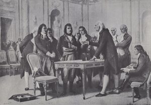 Alessandro Volta dimostra la sua batteria a Napoleone, Primo Console di Francia, 1801 da Giuseppe Bertini