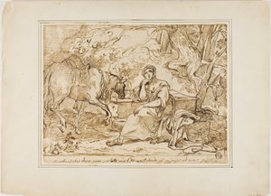 Angelica che riposa presso una fontana da Giuseppe Bezzuoli