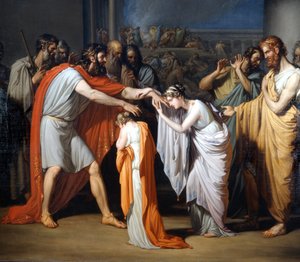 Edipo cieco incontra le sue figlie, dipinto di Giuseppe Bossi (1777-1815), Villa Comunale di Trezzo Sull