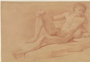 Studio di un ragazzo mezzo sdraiato, mezzo seduto da Giuseppe Bottani