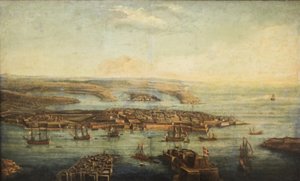 Veduta del Grand Harbour, Marsamxett e Valletta da Giuseppe Caloriti