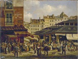Les Halles e Rue de la Tonnellerie, c.1828
