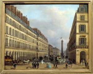 Rue Castiglione a Parigi nel 1829 da Giuseppe Canella