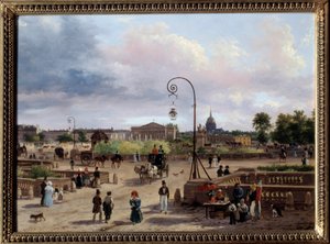 Veduta di Place Louis XVI (attuale Place de la Concorde) da Giuseppe Canella