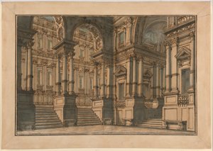 Scenografia: interno di un palazzo da Giuseppe Galli Bibiena