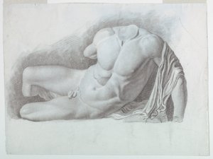 Studio Accademico di un Calco di un Nudo Classico da Giuseppe Longhi