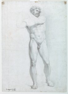 Studio accademico di un nudo maschile da Giuseppe Longhi