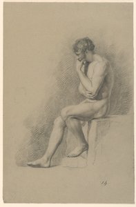 Studio accademico di un nudo maschile da Giuseppe Longhi
