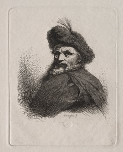 Busto di un uomo con cappello di pelliccia da Giuseppe Longhi