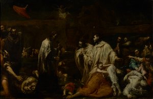 Beato Bernardo Tolomei intercede per la cessazione della peste a Siena da Giuseppe Maria Crespi