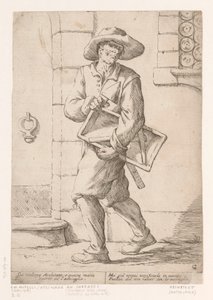 Muratore (serie di venditori ambulanti a Bologna) da Giuseppe Maria Mitelli (signed by artist)
