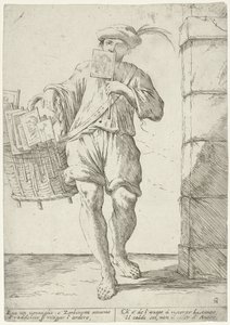 Venditore di bandiere o ventagli da Giuseppe Maria Mitelli (signed by artist)