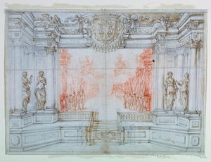 Disegno, scenografia: Balletto Cele, 1674 da Giuseppe Maria Mitelli