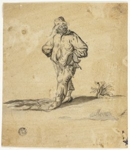 Contadino in piedi con le braccia aperte da Giuseppe Maria Mitelli