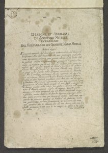 Pagina del titolo con prefazione e dedica da Giuseppe Maria Mitelli