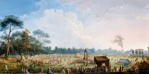 Celebrazione alle Cascine in onore di Ferdinando III, Giochi nel prato della Grande Quercia da Giuseppe Maria Terreni