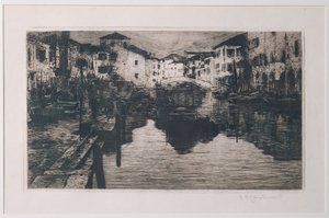 Il canale del mercato del pesce a Chioggia da Giuseppe Miti Zanetti