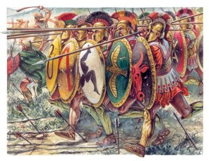 Antica Grecia: opliti, fanteria pesantemente armata - Antica Grecia: opliti - Illustrazione di Giuseppe Rava da Giuseppe Rava