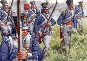Primo impero: fanteria belga o olandese intorno al 1815 - Primo impero: fanteria belga o olandese - Illustrazione di Giuseppe Rava da Giuseppe Rava