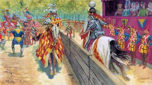 Medioevo: scena di torneo cavalleresco