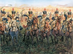Guerre napoleoniche: cavalleria inglese in carica - Illustrazione di Giuseppe Rava da Giuseppe Rava