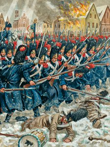 Campagna di Prussia: Granatieri della Guardia Imperiale nella battaglia di Eylau l
