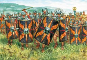 Antichità romana: un gruppo di legionari romani da Giuseppe Rava