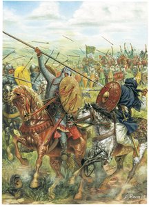 Il cavaliere mercenario cristiano Rodrigo Ruiz de Vivar, detto El Cid (illustrazione) da Giuseppe Rava