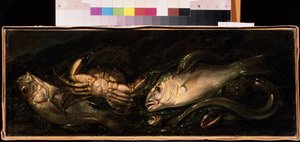 Natura morta con pesci e granchio