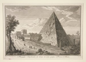 Piramide Sepolcrale di Caio Cestio, presso Porta S. Paolo da Giuseppe Vasi