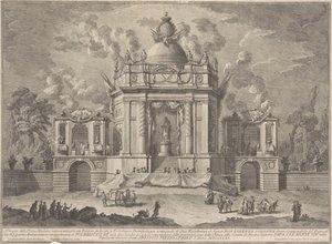 La Prima Macchina per la Chinea del 1771: Il Tempio di Asclepio, 1771 da Giuseppe Vasi