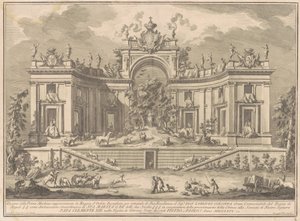 La Prima Macchina per la Chinea del 1766: Il Palazzo di Orfeo da Giuseppe Vasi, after Giuseppe Palazzi, after Paolo Posi