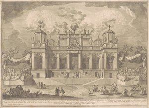 La Prima Macchina per la Chinea del 1770: Un edificio romano per il commercio da Giuseppe Vasi, after Giuseppe Palazzi, after Paolo Posi
