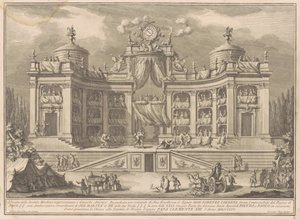 La Seconda Macchina per la Chinea del 1766: Un teatro per giochi atletici da Giuseppe Vasi, after Giuseppe Palazzi, after Paolo Posi