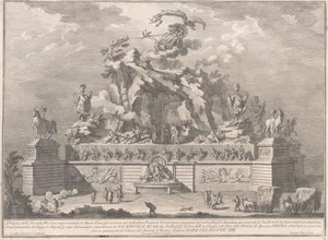 La Seconda Macchina per la Chinea del 1767: Monte Etna con la Fucina di Vulcano da Giuseppe Vasi, after Giuseppe Palazzi, after Paolo Posi